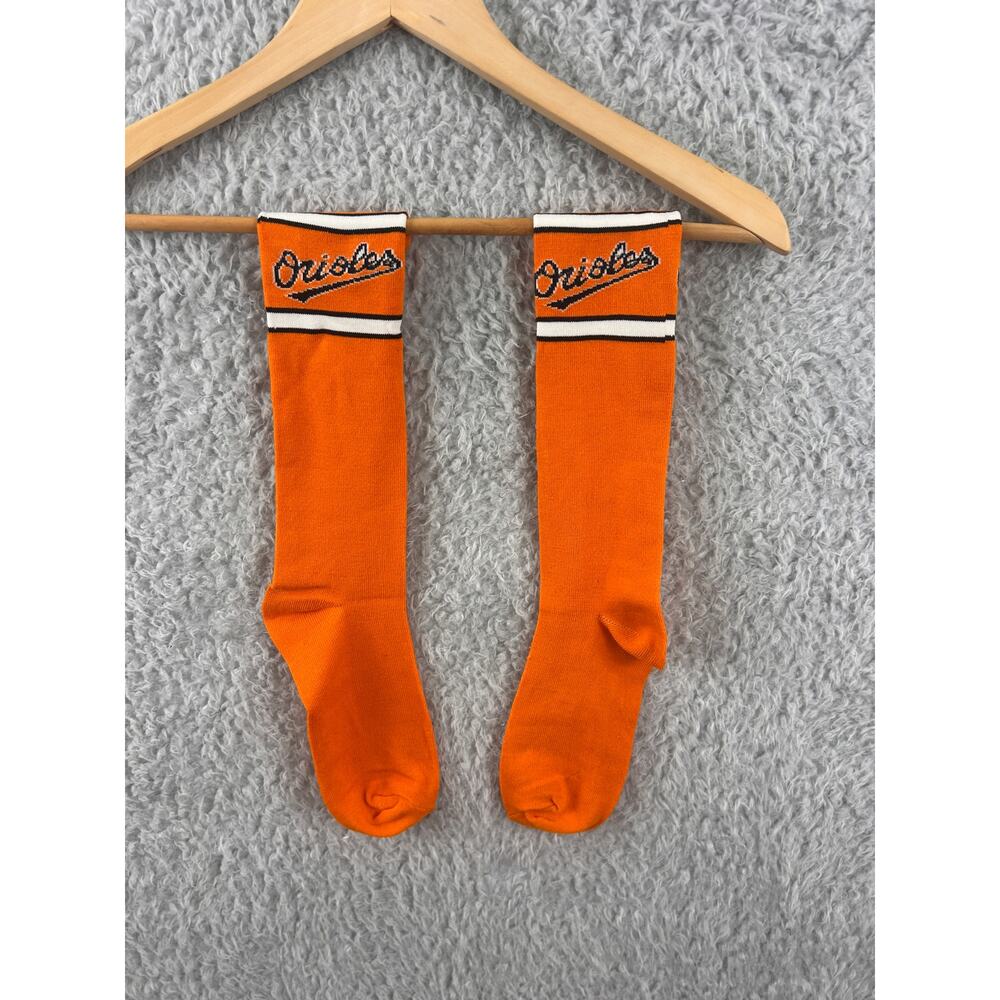 Orioles Orange Crew Socks Logo Stripe Baseball‎ Fan Apparel One Size